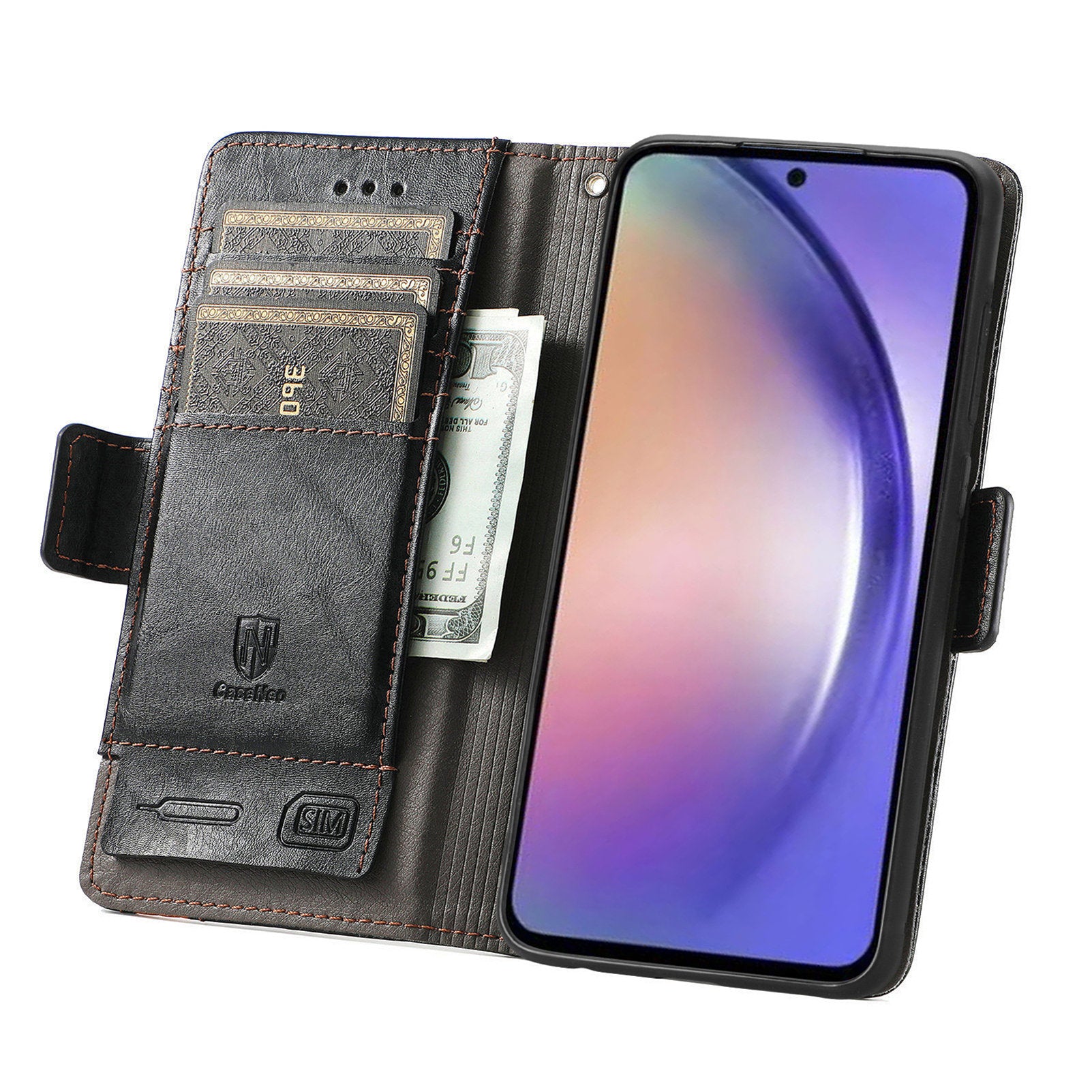 CASENEO 002 Series For Samsung Galaxy A55 5G Shockproof PU Leather Wallet Stand Phone Case RFID Blocking Phone Cover CASENEO 002 Series For Samsung Galaxy A55 5G Shockproof PU Leather Wallet Stand Phone Case RFID Blocking Phone Cover